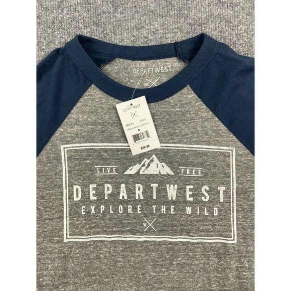 Depart West Explore the Wild LS Raglan Graphic T Shirt Women's Small Gray - Picture 2 of 5